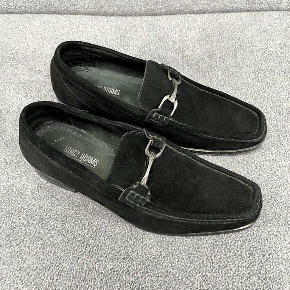 Stacy Adams Shoes Mens 9 M Reginald Black Suede Loafers 